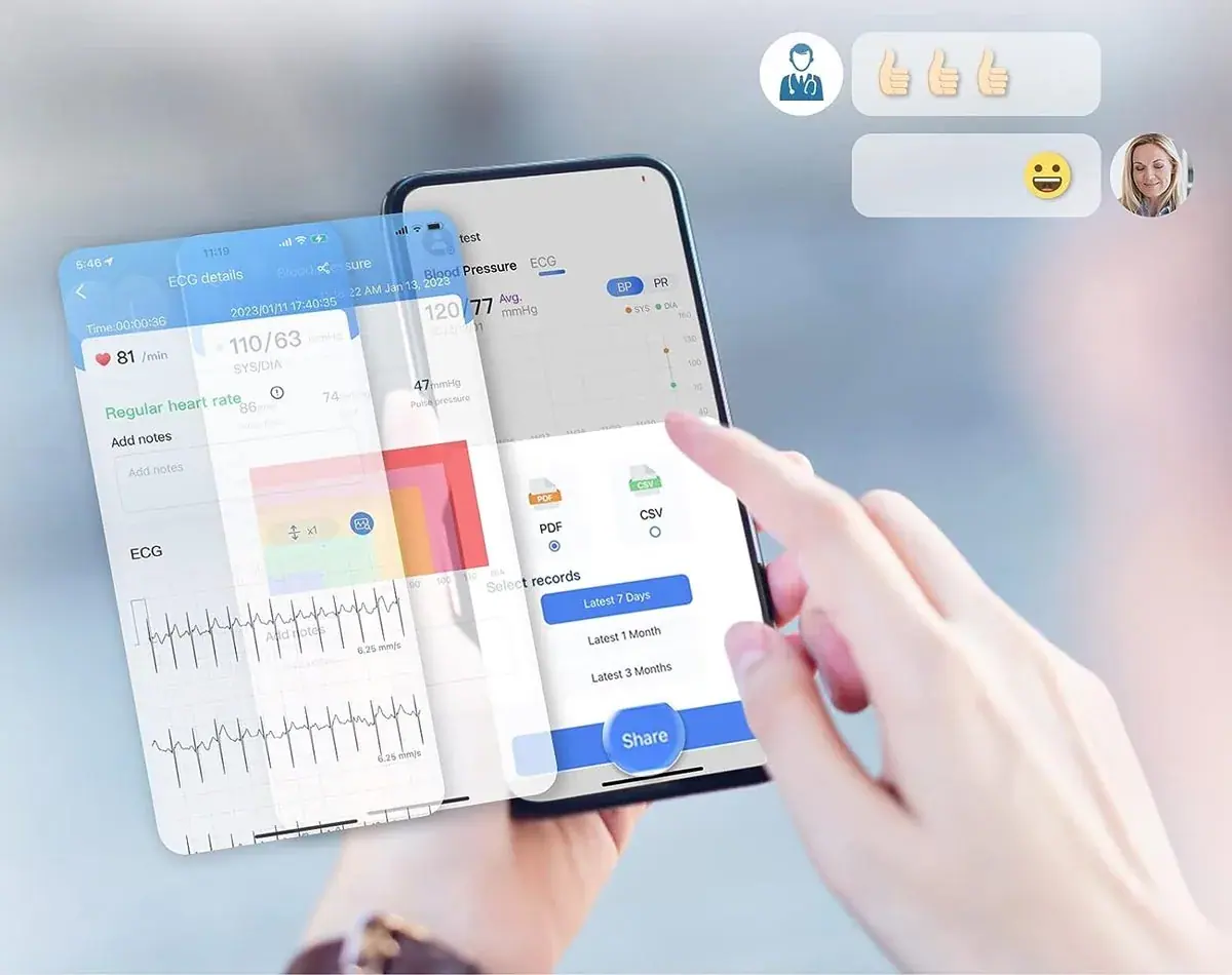 مرور و ارسال نتایج فشار خون و نوار قلب در اپلیکیشن ViHealth